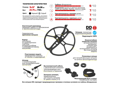 Катушка NEL Attack для Minelab X-Terra ALL (Частота 3 kHz)