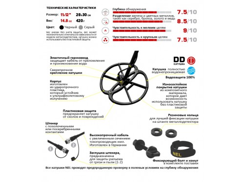 Катушка NEL Fly для Minelab X-Terra ALL (Две частоты: 3 kHz, 7,5 kHz)