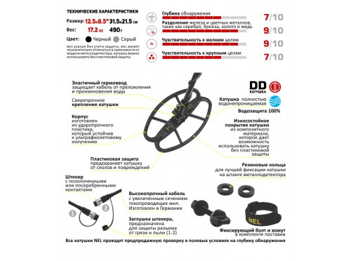 Катушка NEL Hunter для Minelab X-Terra ALL (Частота 18,5 kHz)