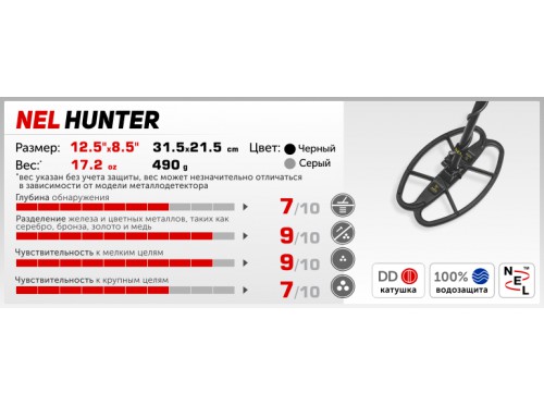 Катушка NEL Hunter для  Minelab X-Terra ALL (Частота 7,5 kHz)