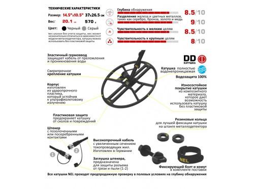 Катушка NEL Thunder для Teknetics Omega/Gamma/Delta/ Alpha/G-2/Eurotek PRO