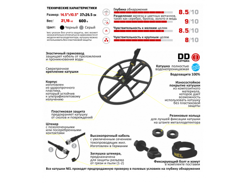 Катушка NEL Thunder для Minelab X-Terra ALL. Три частоты